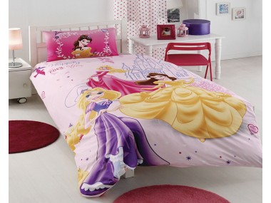 Комплект постельного белья TAC Disney Princess Happily Ever after с простыней на резинке